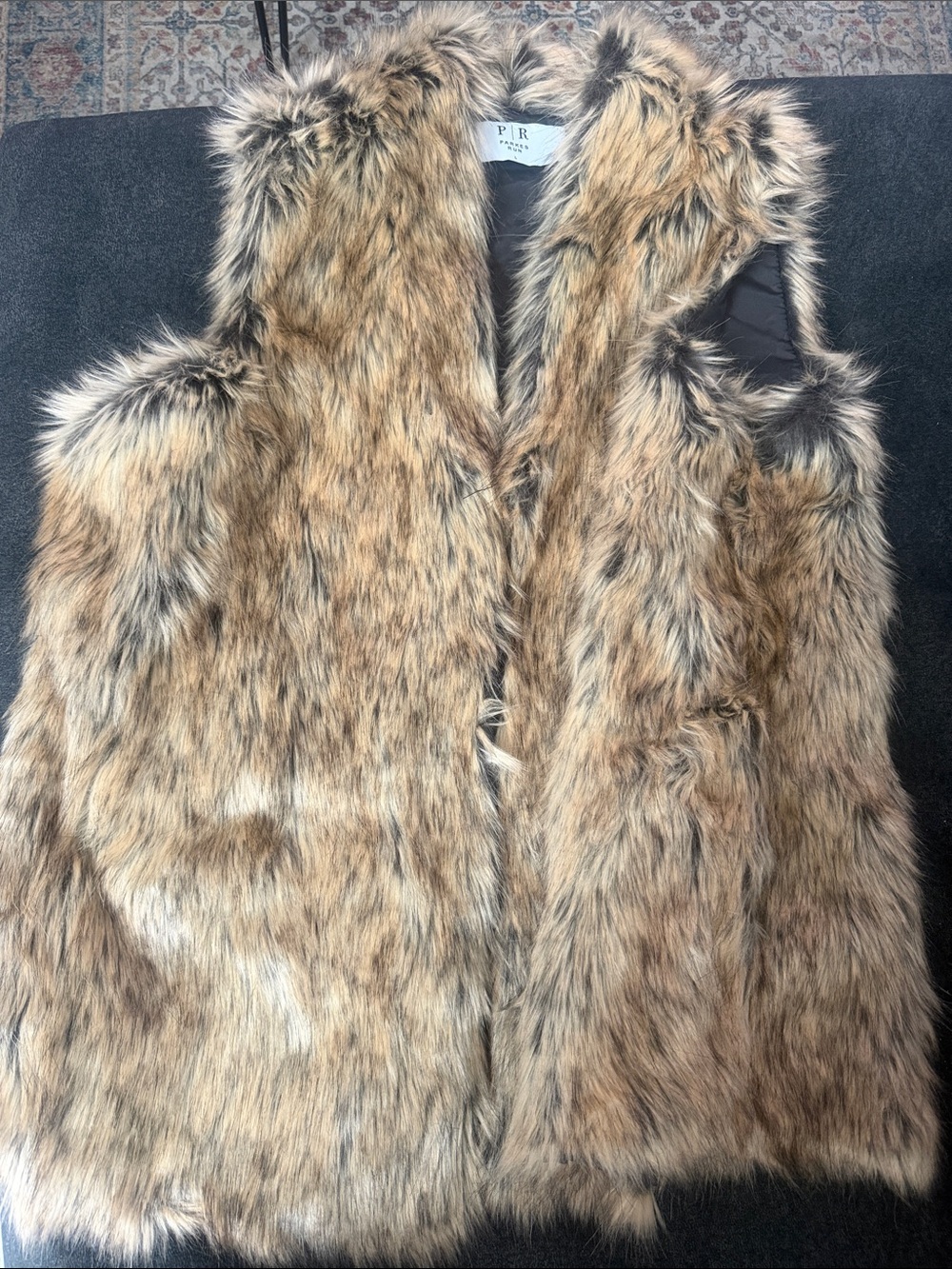 Parkes Run Faux Fur Vest - Tan Multitone Women’s Vest size L